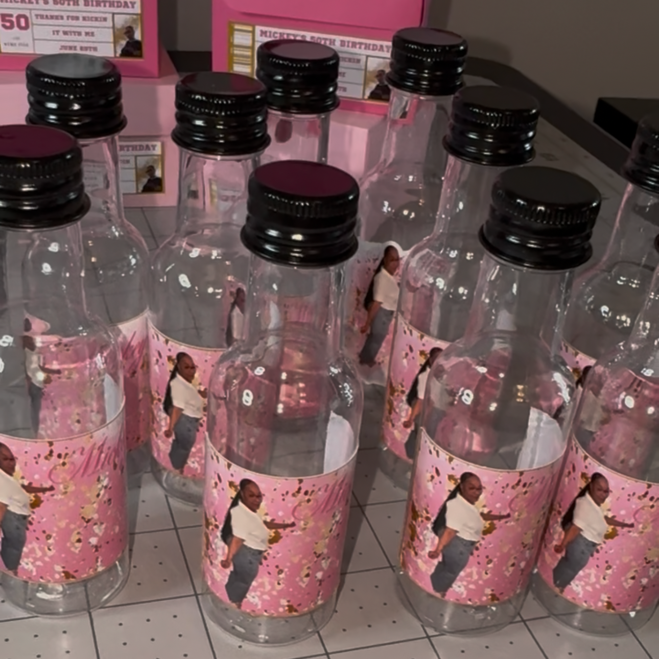 Empty Mini Liquor Bottles with Labels